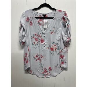 Torrid Women's Plus Size Gray/Floral Blouse Size 1 1X 14-16 New With Tags